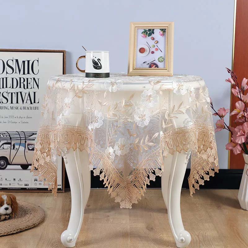 Пряжа Вышитая кружевная скатерть Круглый стол Квадратная скатерть Чайная скатерть Прямоугольная скатерть Крышка прикроватной тумбочки Ретро Европейский стиль