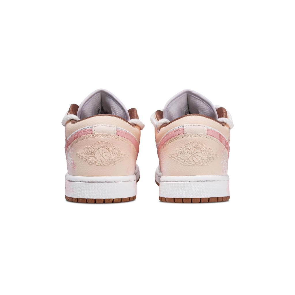 Jordan Air Jordan 1 Flower In The Mid Summer Low top Vintage Basketball Shoes Unisex Light Pink DC0774-202(Team376)
