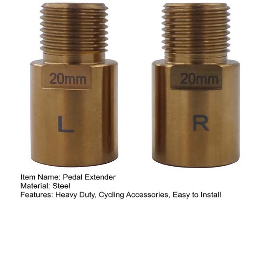 2 шт. Удлинители педалей горного велосипеда 20 мм Сверхпрочная сталь MTB Шоссейный велосипед Шпиндель Педаль Удлинительный вал Проставка Адаптер Велосипедные аксессуары