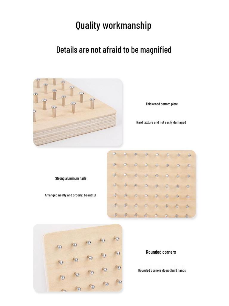 Wooden Geometric Shapes & Pegboard Educational Puzzle Toy for Early Childhood Development