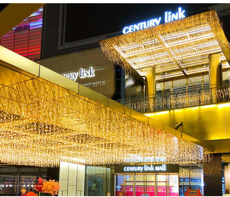 Уличные водонепроницаемые светодиодные гирлянды-сосульки с эффектом звездного мерцания - Праздничное мигающее украшение-занавес