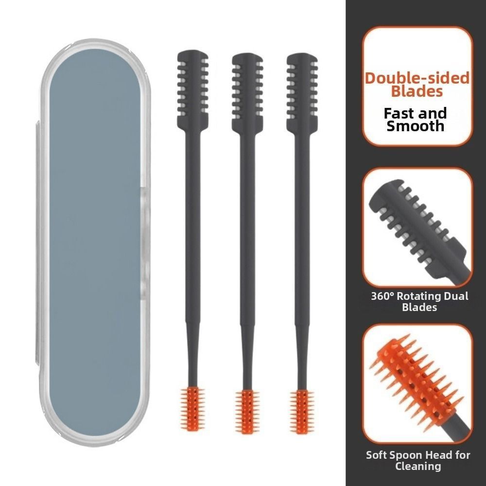 3Pcs/Set Washable Nose Hair Trimmer Double Head Hair Removal Tool Manual Nose Hair Cutter Home Use