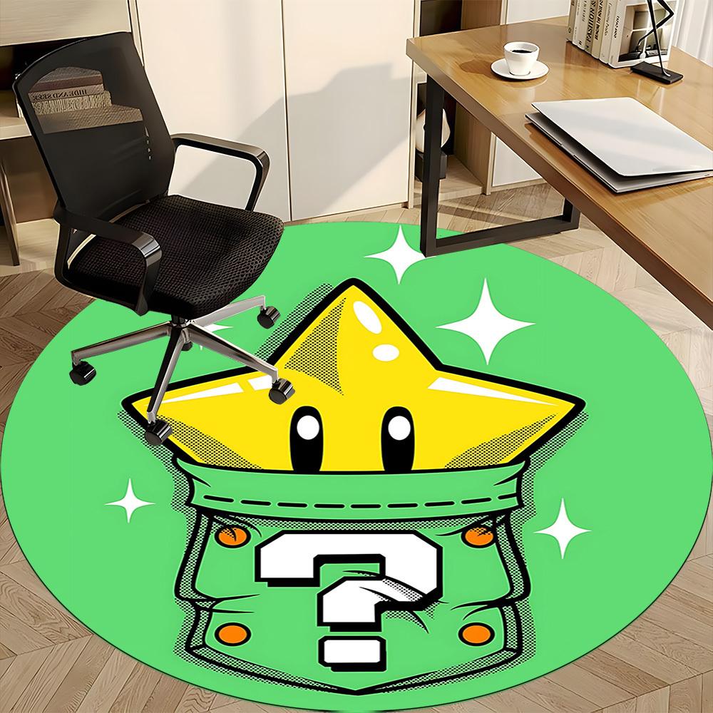 1 шт. Коврик для офиса Mario Star Pocket, круглый, под офисные стулья, спальню, гостиную, декор для дома a1022236