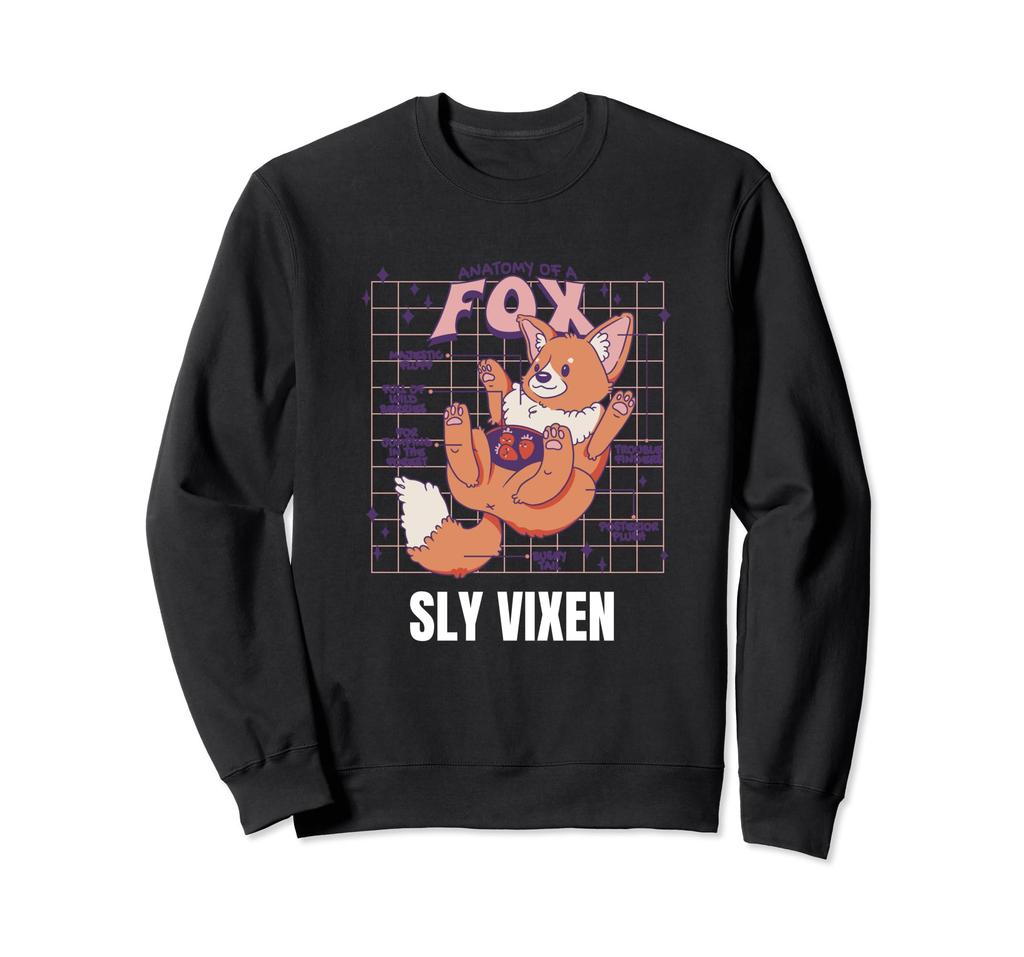 Sly Vixen Retro Cute Fox Design Sweatshirt