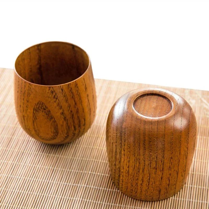 Wooden Cup Reusable Environmental Protection Tea Coffee Milk Wine Coffee Beer Drinkware Cup Heat Insulation Water Cup