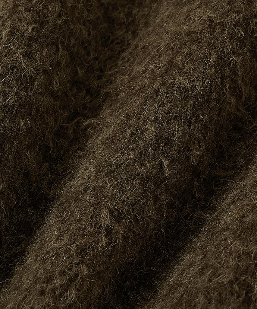 Noirer Fancy Alpaca Crop Blouson (Khaki Brown)
