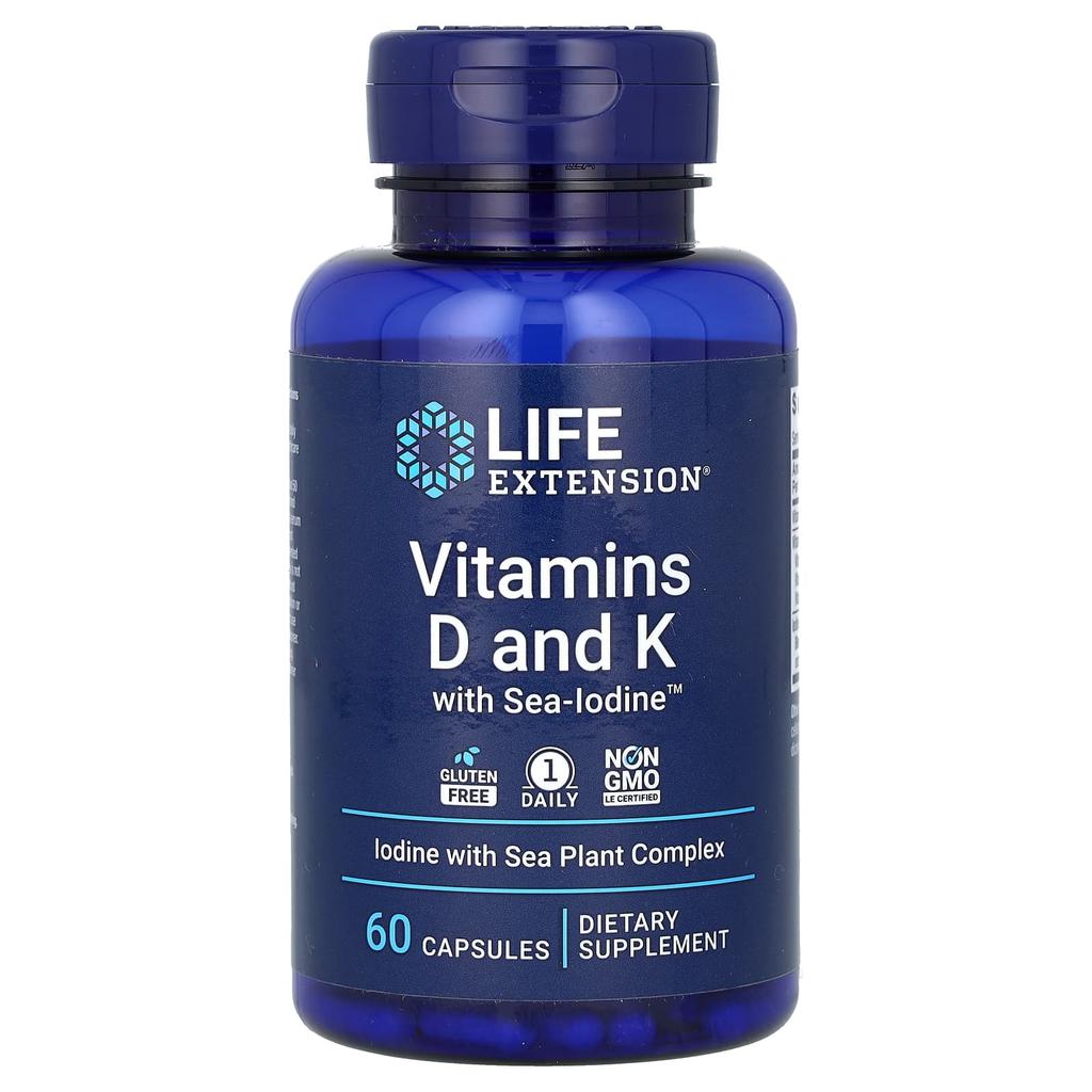 Vitamin D & K with Sea Iodine, 60 Capsules