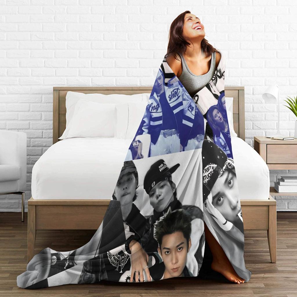 Kpop Group Lngshot Print Blanket For Men Women Warm Cozy Fluffy Throw Blankets for Bed 50x60 Inches Multi-size
