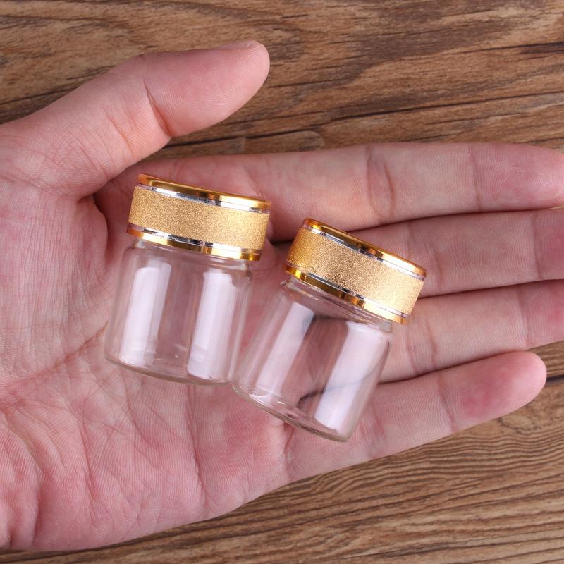 24 pieces 15ml 30*40mm Glass Bottles with Golden Frosted Caps Transparent Glass Perfume Bottle Spice Bottles Spice Jars