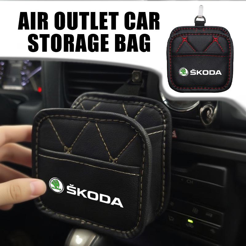 rjhwp8 Car Styling Air Outlet Storage Box Phone Glasses Organizer Accessories For Skoda Octavia A5 A7 RS Fabia Superb Rapid Karoq
