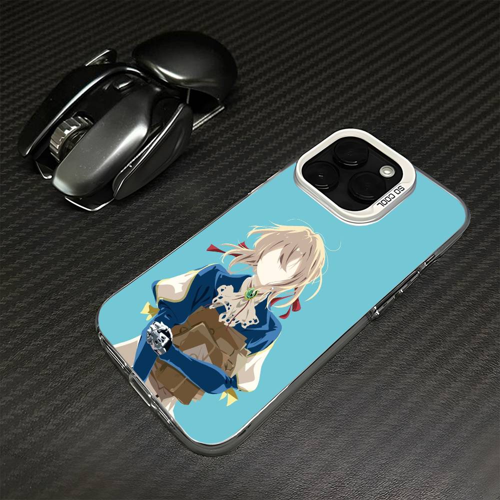 V-Фиолетовый Чехол для Телефона Violet Evergarden Для iPhone17,16,15,14,13,12,11 Plus,Pro Max Белый Матовый Ударопрочный Чехол
