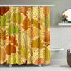 Fall Leaves Shower Curtain 3D Printed Fabric Shower Curtain For Bathroom Decor In Green Yellow Orange Brown Red Leaf Pattern Siz