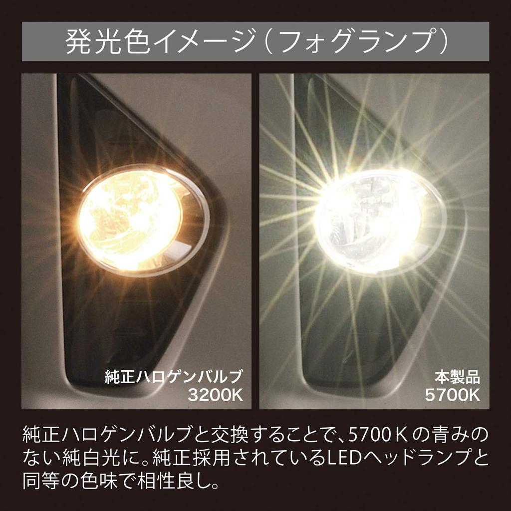 Carmate Автомобильная светодиодная противотуманная фара GIGA серии F2800 H8 H11 H16 5700K Цвет такой же, как у оригинальной фары 1400лм Соответствует требованиям техосмотра BW5132