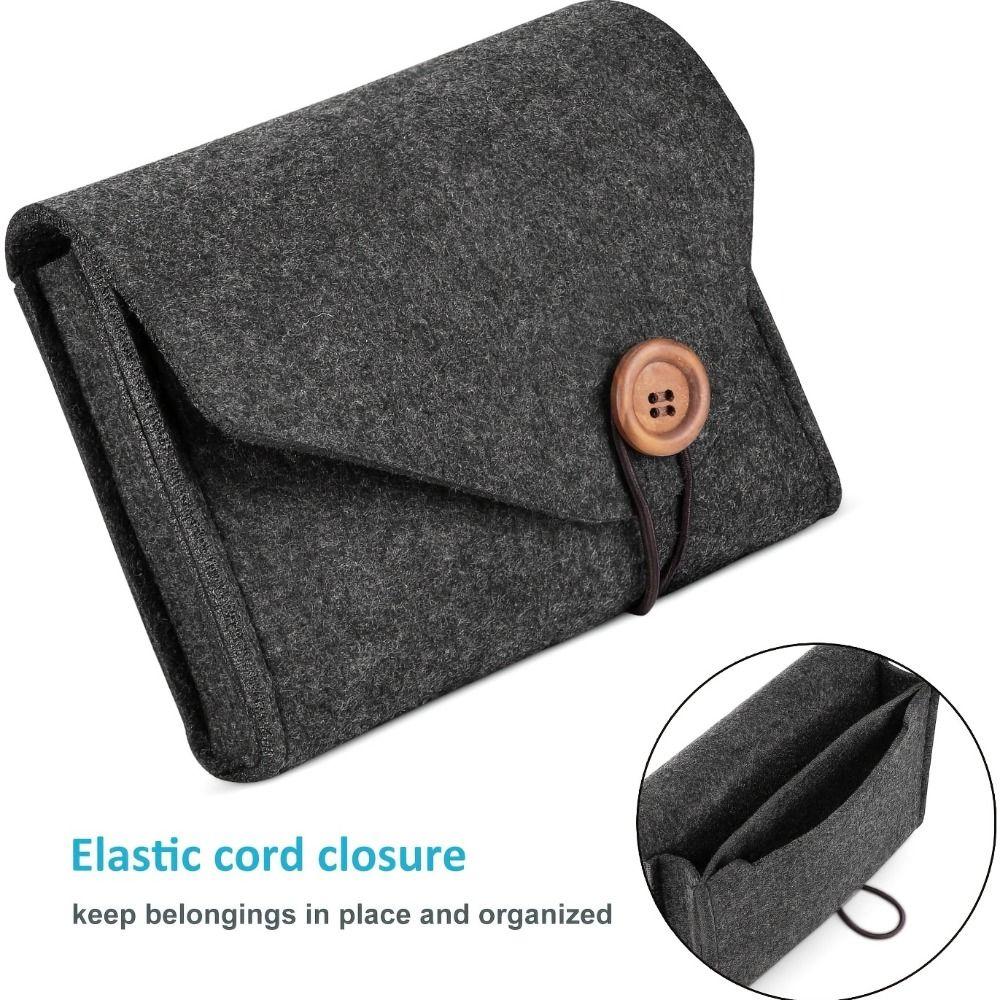 Portable Data Cable Storage Box Felt Organizer Box Durable Storage Bag Outdoor Travel