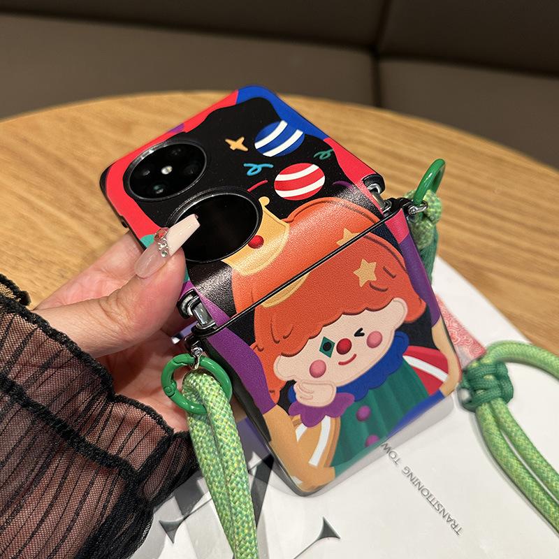 Чехол для телефона Huawei Pocket 1 со складным экраном, мультяшный, Маленький принц Клоун, P11, шкатулка, ремешок через плечо