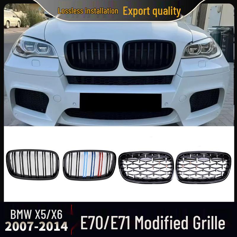 Совместимая серебристая решетка радиатора для BMW X5/X6 E70 E71 07-14, версия Starry Sky.