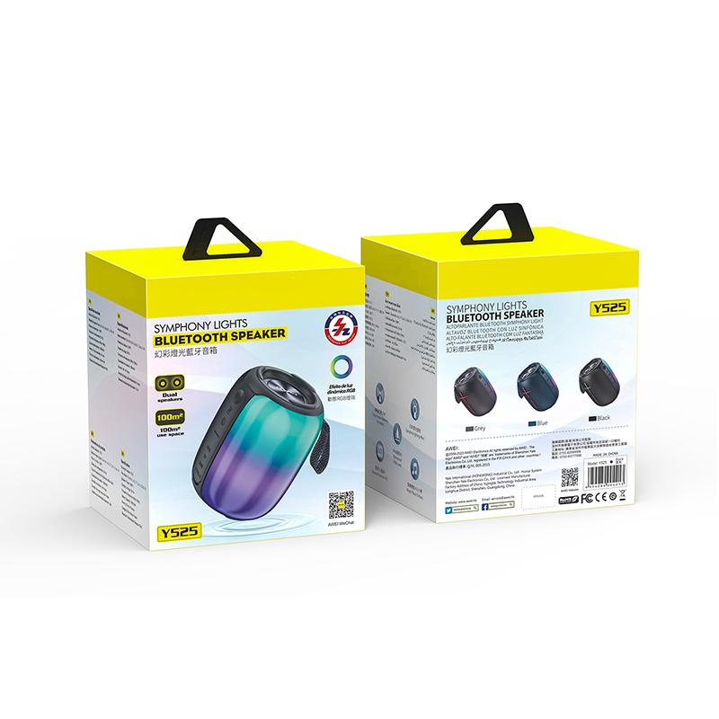 Портативная Bluetooth 5.3 колонка, беспроводной мини-динамик HIFI с RGB-подсветкой под музыку и воспроизведением через USB