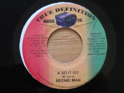 7-дюймовая пластинка BEENIE MAN - A So It Go NONE True Definition 2005 Ямайка Регги, Ска и Даб Б/у