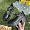 Summer Platform Leather Shoes Women Flats Casual Oxford Loafers Thick Bottom Ladies Wedge Lolita Shoes Mary Jane Ladie 35-43