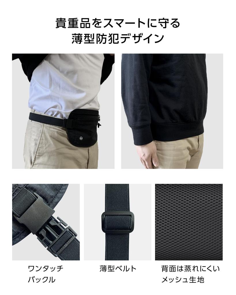 Безопасность скимминга паспорта за границей Карманник на животе Предотвращение катастроф Преступление Удобный предмет [Azul Mar] Чехол, Предотвращение, Тонкий, Чехол, Путешествие, Бандаж,