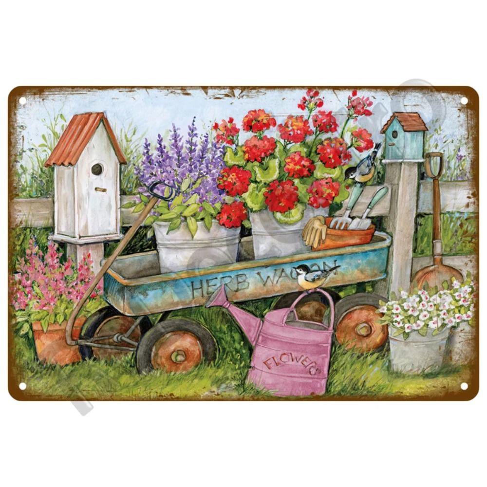 Винтажная металлическая табличка для сада, декор для двора, 20x30 см