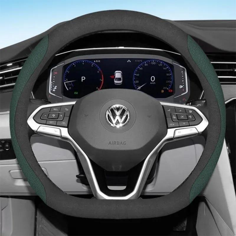 Кожаный чехол на руль автомобиля для Volkswagen ID5 ID4 ID3 ID7 ID6 Pro Crozz GTX 2024 Аксессуары для интерьера автомобиля