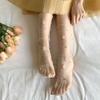 Носки Kawaii женские летние ультратонкие прозрачные свободные длинные носки с цветочной вышивкой JK Lolita Sweet Girls милые сетчатые кружевные носки