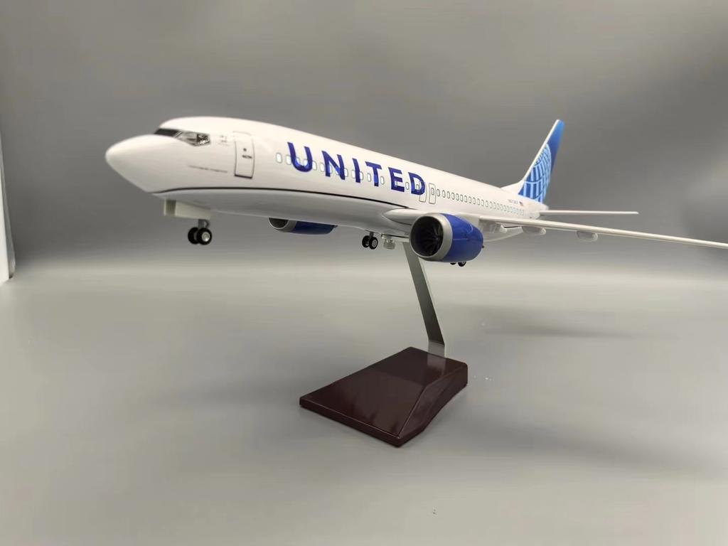 Модель самолета смола литой самолет модель United Airlines B737 47см 1:Коллекция масштабных моделей самолетов для демонстрации, рождественские подарки