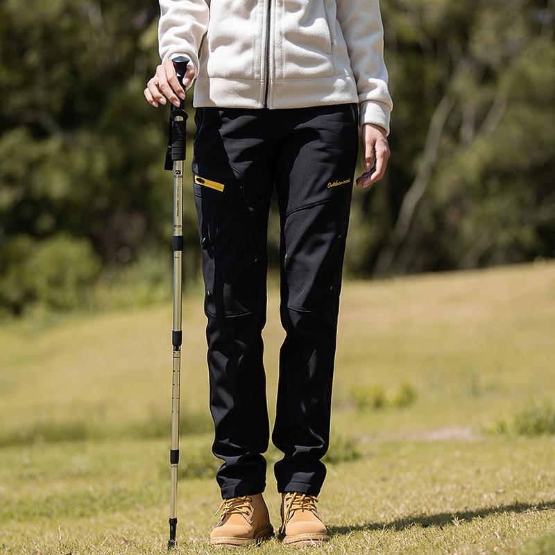 Женские флисовые ветрозащитные водонепроницаемые брюки для осенне-зимнего хайкинга и альпинизма