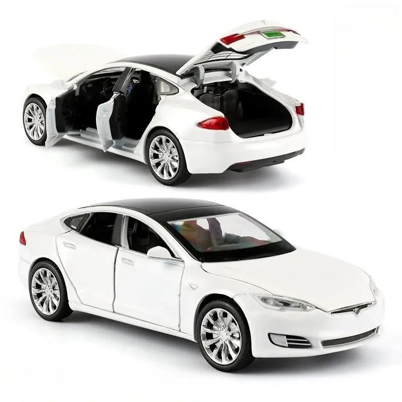 1/32 Tesla Cybertruck Pickup Model S Model X Model Y Toy Car Diecast Metal Off Road Collection Pull Back Sound Light Gift Boy