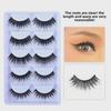 Smokey Makeup Cross Thick False Eyelashes - 5 Pairs, Black, Blue, Purple, Brown, Stage Series