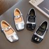 2024 Новая весенне-летняя детская обувь с квадратным носком, повседневная обувь для девочек, универсальная детская обувь из искусственной кожи