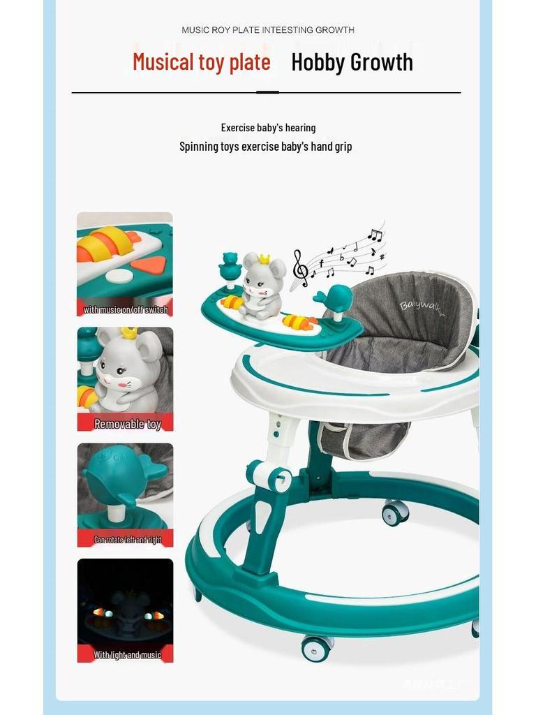 Multifunctional Baby Walker: Anti-Rollover, Anti-O-Leg, Sit-and-Push Learning Trolley