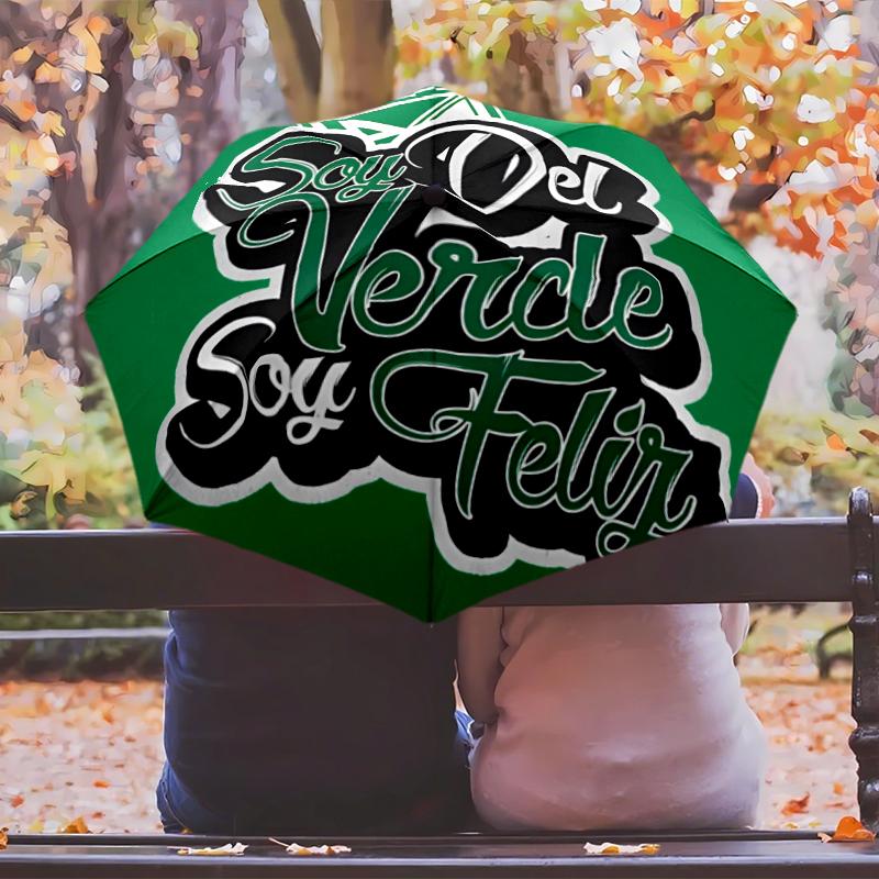 Atletico Nacional Fashionable Automatic Opening/Closing Folding Umbrella. Portable and Foldable, Ideal for Gift, Travel, and Daily Use