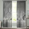 City Night Lights Sheer Curtains Living Room Window Tulle Curtains For Bedroom Kitchen Home Decoration Voile Drapes