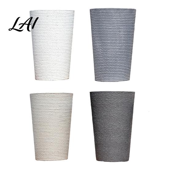 Large Capacity Planter for Tall Plants Round Flower Pot with Drainage Holes 17 Inch Stone-Look Thickened Composite Plastic Plant Basin Planter,