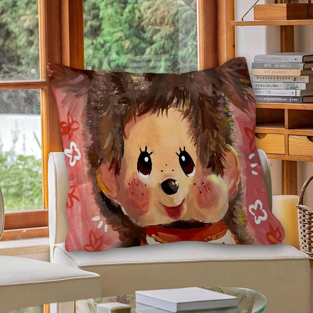 Anime M-Monchhichi Personalized Pillow Cover Kids Bedroom Wild Party Decor Pillowcase Kid Birthday Shower Gift