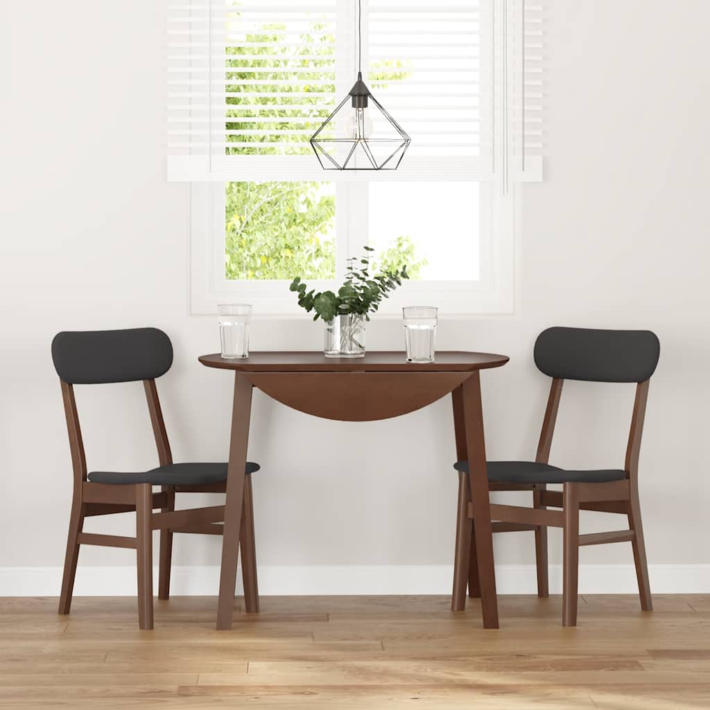 Dining Chairs with Cushions 2 pcs Brown Solid Rubberwood