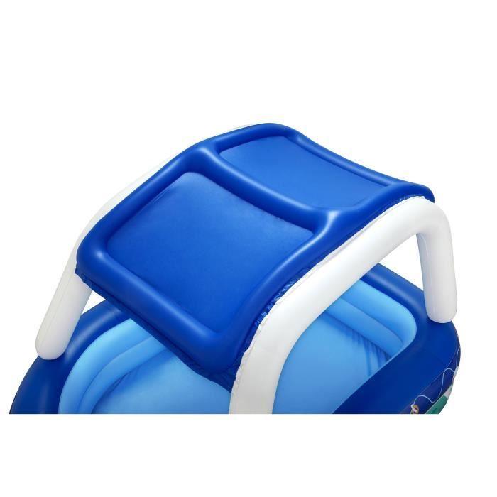 Piscine Gonflable pour Enfants - Bestway - Bateau Bleu avec Auvent et Gouvernail - 213x155x132 cm