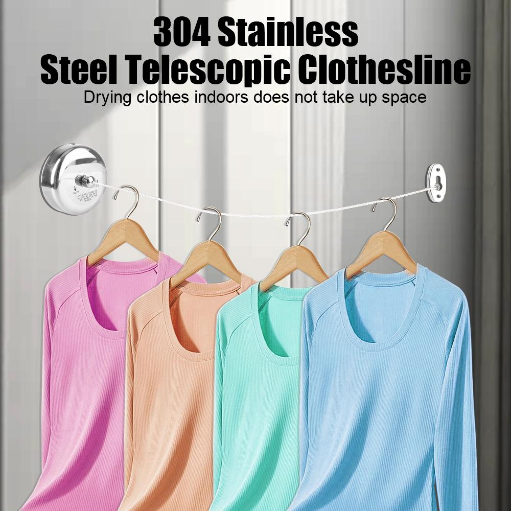 Портативные выдвижные бельевые веревки Сушилка для одежды Органайзер Стойка для сушки одежды из нержавеющей стали Веревка Вешалка для белья Домашнее хранение