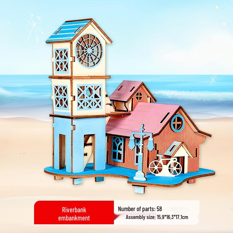 3D Деревянный Пазл Колесо Обозрения - Развивающий DIY Подарок для Детей