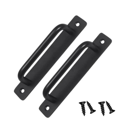 Set of 2 Aluminum Alloy Door Handles, Easy Installation for Cabinets, Sliding Doors, and Windows, Includes Screws, DIY Compatible (Black, 148mm)