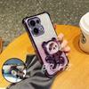 Edge 60 Shockproof Bear Bracket Holde Glitter Plating Case for Motorola MOTO Edge 50 60 Edge50 Fusion Pro Neo Transparent Cover