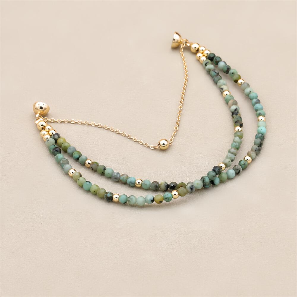 3 мм двухслойные африканские бусы из яшмы, браслеты-подвески, магнитная пряжка, позолоченный богемный браслет, женские украшения