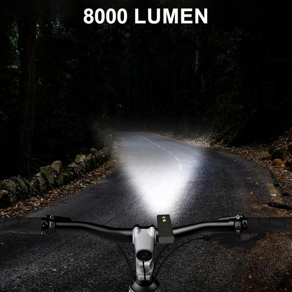 Bicycle headlight Type-C charging 5T6 strong light aluminum alloy bicycle headlight 10000 mAh flashlight