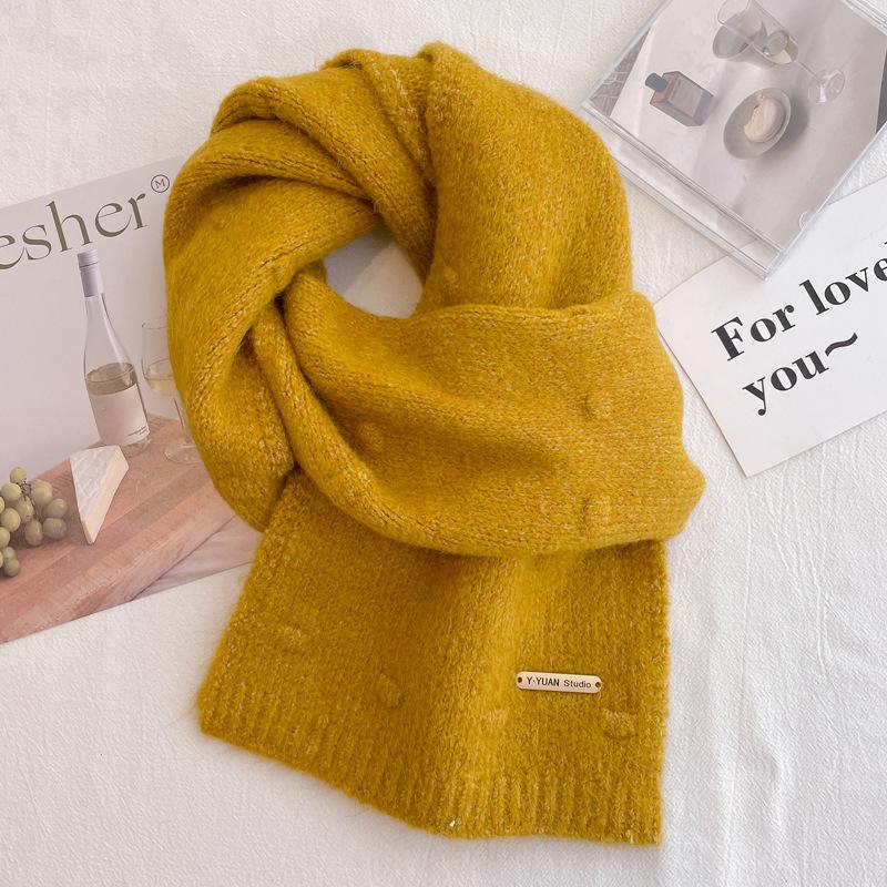 New Christmas Gift Cute Red Scarf Women's Winter New Warm Versatile Knitted Wool Couple Scarf
