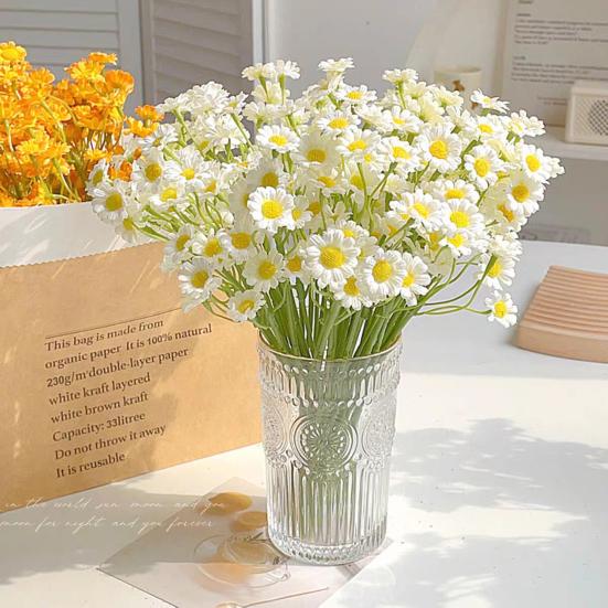 Artificial Flowers White Silk Daisies for Home Decor Nordic Japanese Style Versatile Flexible