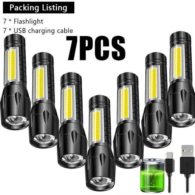 Многофункциональный ручной светодиодный фонарь, мощный свет, портативный, боковой COB-свет, аварийный рабочий свет, походный, для рыбалки, фонарь