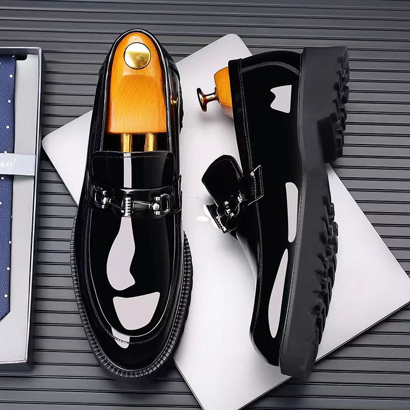 Large Size 47 48 Men's Shoes Spring Loafers Men's Business Casual Leather Shoes One Pedal Lazy Beanie Shoes