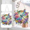 Dragonfly Pendant Special Shapes Faux Diamond Painting Kit Flower Dragonfly Patterned Hanging Ornament DIY Rhinestone Art Set for Home Decor